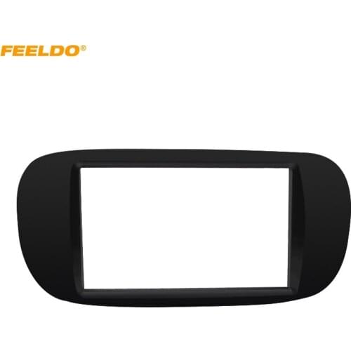 FEELDO Car Radio Audio 2DIN Panel Fascia Frame for FIAT 500 2007-2015 Stereo Face Fascia Plate Dash Trim Installation Kit