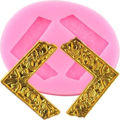 Baroque Relief Silicone Mold Cupcake Topper Fondant Cake Border Decorating Tools Party Chocolate Gumpaste Molds Candy Clay Mould