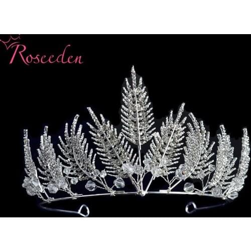 Baroque Gold Silver Color Crystal Bridal Tiaras Crown Vintage Wedding Hair Accessories Rhinestone Diadem Pageant Crowns RE3242