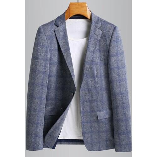 New Spring Summer Male Blazer High Quality Single Breasted Casual Plaids Mens Blazer Fashion Slim Fit Young Man Blazer 4XL