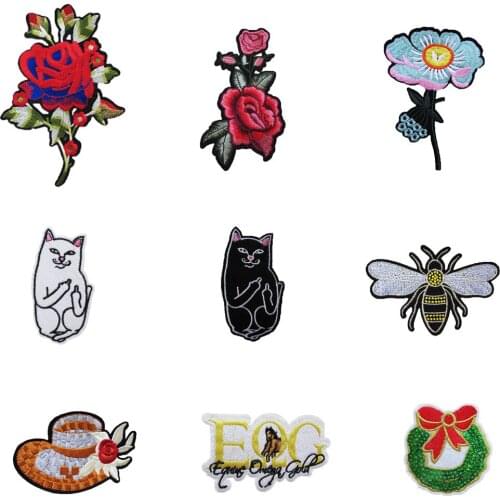 Hot sale high quality Iron On Embroidered Appliques DIY Apparel Accessories Patches For Clothing Fabric Badges Craft supplies