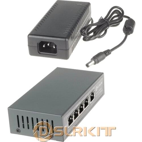 DSLRKIT 15V 75W 5 Ports Passive PoE Injector Ethernet Switch for Ubiquiti Mikrotik sPoE