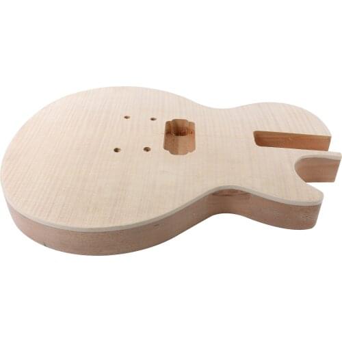 Fit Diy LP Style Electric Guitar Body Flame Maple Veneer Mahogany wood Hand-made Electric Guitar Project Unfinished