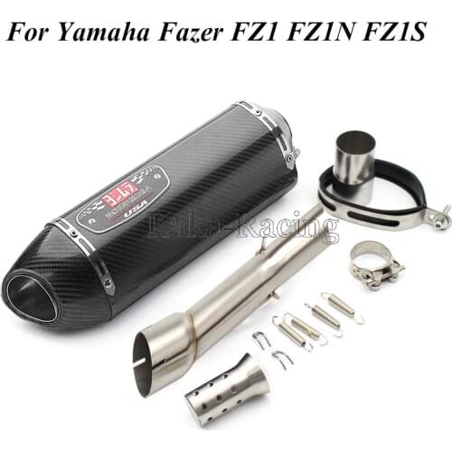 Motorcycle Yoshimura Exhaust Muffler slip on Middle Pipe Carbon fiber escape moto db killer For Yamaha FZ1 Fazer FZ1N 2006-2015