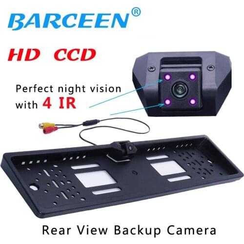 New Arrival Waterproof 4IR Night Vision European License Plate Frame Rear View Camera Auto Car Reverse Parking Rearview Camera