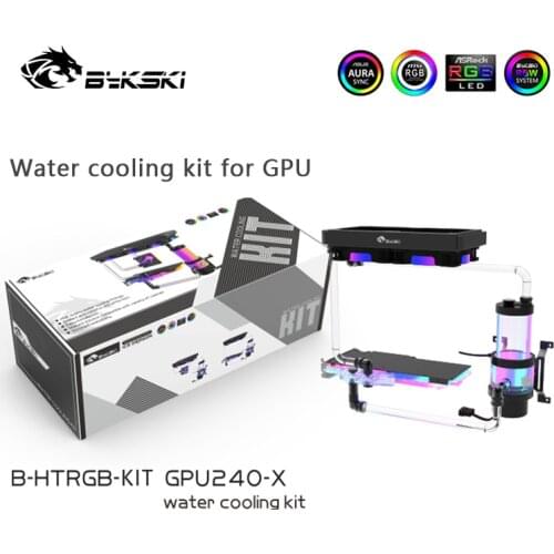 Bykski Liquid Cooler Kit for Video Card Cooling / Rigid Tube Bundle / Hard TubeCopper 240mm Radiator 120 FAN / AURA RGB Support