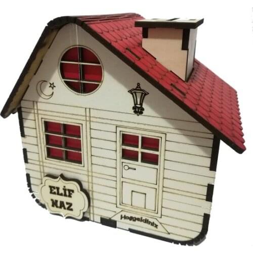 Red-White Custom Wooden Piggy Bank decorative objects Декоративные элементы Objetos decorativos