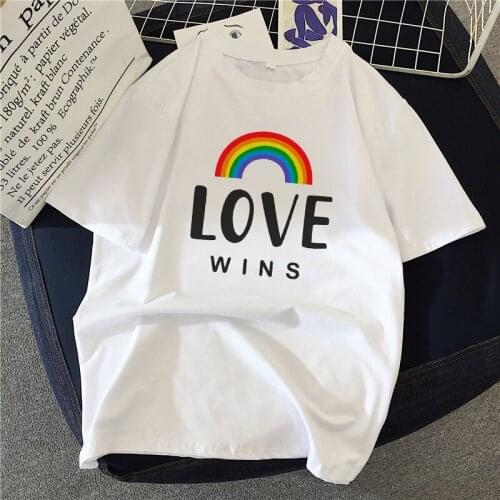Lgbt t shirt Love Wins Women T Shirt gay love is love women rainbow top t-shirt kawaii Streetwear femme Top Tees