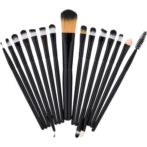 15 Pcs Makeup Brush Set Women Foundation Eyeshadow Eyeliner Lip Makeup Eye Brushes Set Suitable For Professional Or Home Use