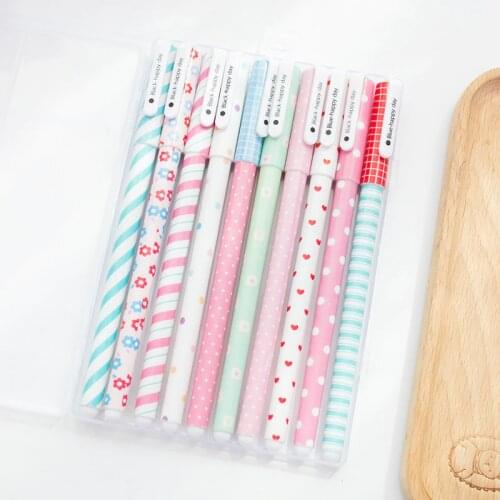 10 pcs/Lot Star pens set Cute animal black ink ballpoint pens for signature writing stationery Office School supplies F366