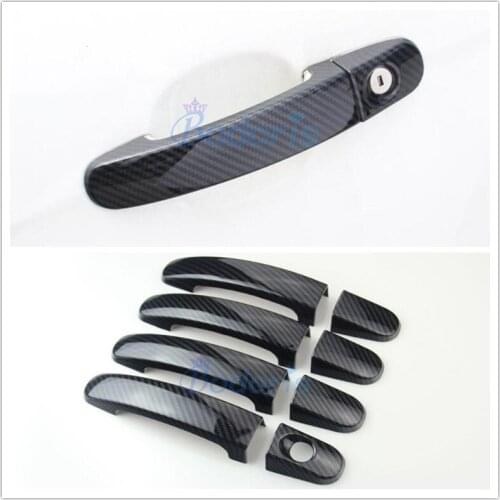 For Ford Ranger T6 T7 2012-2018 Carbon Fiber Color Door Handle Cover Trim Grab Protector Panel Car-Styling Tuning Accessories