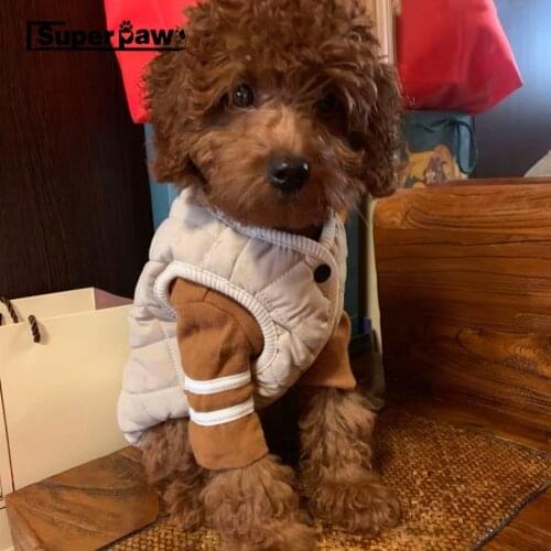 New Dog Clothes Pet Puppy Soft Cotton Waistcoat Coat Bulldog Schnauzer Chihuahua Jacket for Dogs In Winter Keeping Warm AQC20
