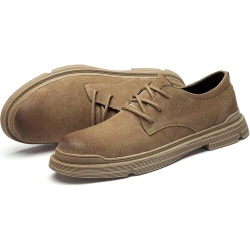 New Pig Bago Outdoor Casual Shoes Low-top Mens Shoes Man Boots Plus Size 37-45 Male Casual Sneakers Men Loafers Brown Khaki