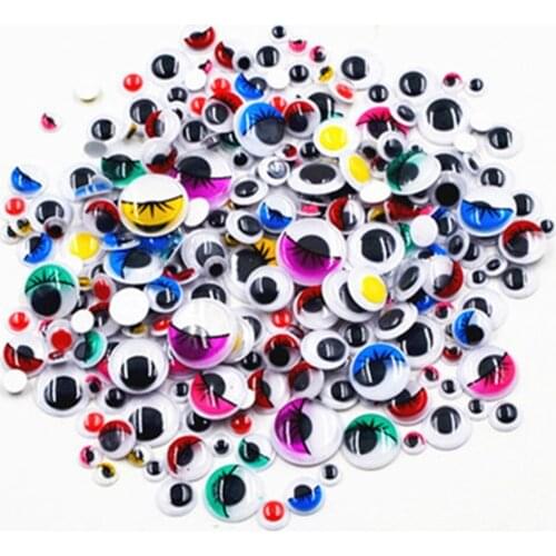 7/8/10/12/15mm Movable Eyes Plastic Wiggle Googly Eyes With eyelash Scrapbooking For Diy Kids Craft Home Decoration