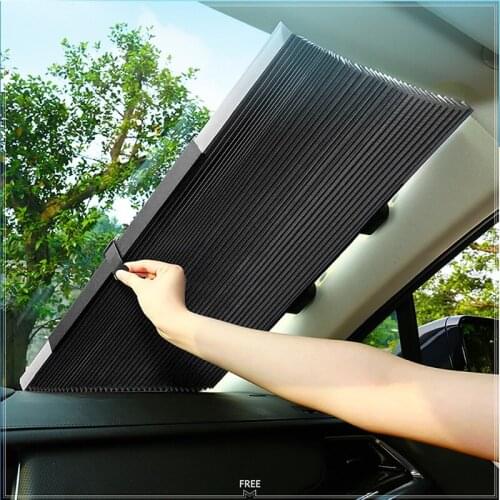 46/65/70/80CM Upgarde Retractable SUV Truck Car Front Windshield Sunshade Rear Window Sun Visor UV Protection Curtain