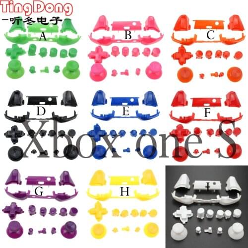 TingDong 9 Sets for Xbox One S Controller Analog Thumb Stick Dpad RB LB Bumper RT LT Trigger Buttons Mod Kit Repair Parts