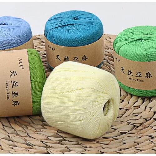 Tencel Linen Thread Hand-Woven DIY Material Package Crochet Cushion Doll Thread Medium Thickness Wool Ball