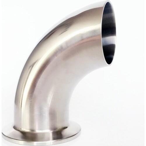 51mm Pipe OD Butt Weld x 2" Tri Clamp SUS 304 Stainless Steel 90 Degree Elbow Sanitary Pipe Fitting Home Brew Beer Wine