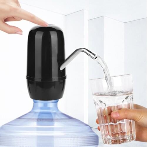 USB Fast Charging Double Motor Electric Automatic Bottle Drinking Water Pump Dispenser (White/Black)