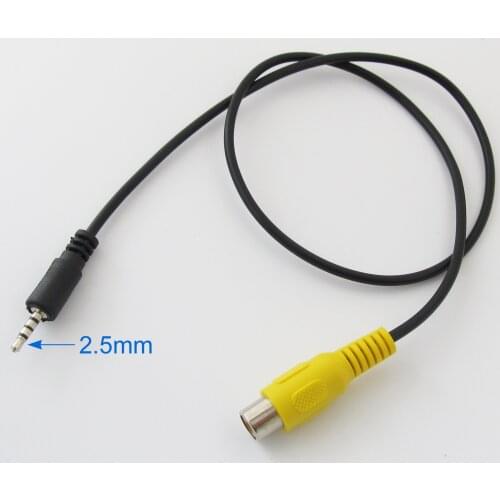 1pc 50cm GPS AV-in Converter Video Cable 2.5mm Stereo Male To RCA Female Straight Item No.: 40184