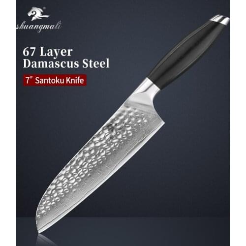 7 Inch Japanese Chef Santoku Knife 67Layer Damascus Steel Utility Kitchen Santoku Knives Home Kitchen Cleaver Slicing Chef Knife
