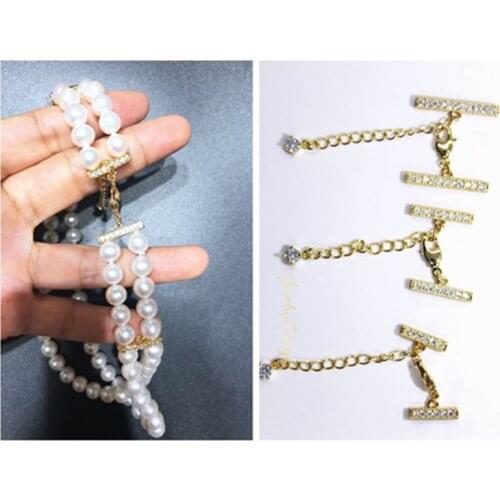 DIY Necklace Bracelet Connectors Clasp 18K Gold Plating Copper Cubic Zirconia Clasps For Jewelry Making Fastening Accessories