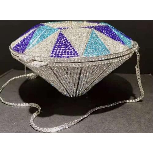 Lady Colorful Rhinestone Clutch Bag Diamond Gold Metal Ladies Clutches Bags Luxury Women Evening Party Purse Mini Minaudiere