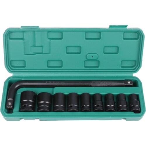 10PCS 1/2 Inch Electric Wrench Sockets Set Steel Sleeve Set Household Multifunctional Practical Sleeve Set with Storage Box