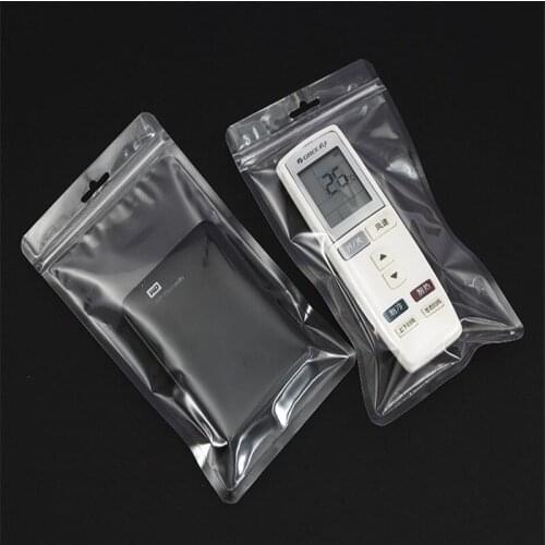 100pcs Double-sided transparent mobile phone case Ziplock plastic bag 3C digital accessories universal packaging bone bags