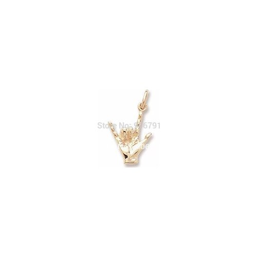 100pcs a lot gold color fashion dactylology I love you charms