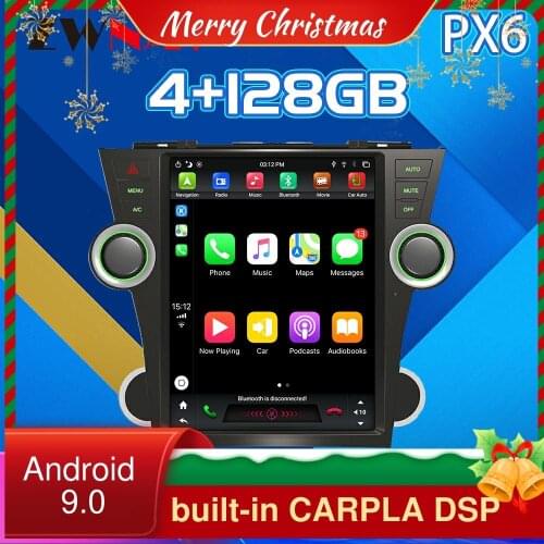 128G Tesla Screen For Toyota highlander Android 9 Car multimedia Player GPS Audio Radio Recorder Head Unit Auto Stereo 2007-2013