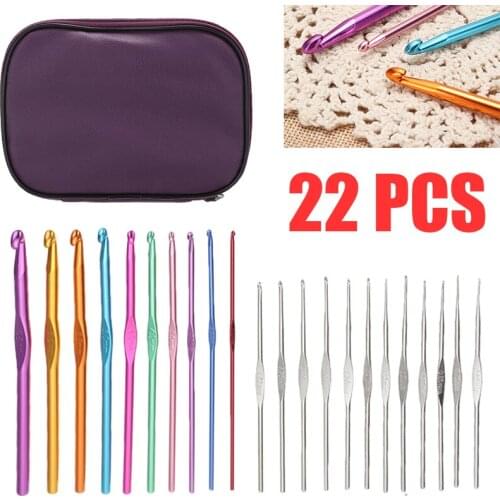 22pcs Multicolor Knitting Needles Soft Grip Crochet Hook Yarn Weave Crochet Needles DIY Craft Sewing Tools