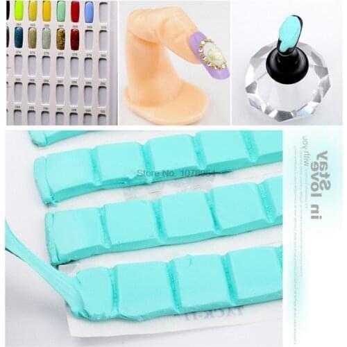 50bag 80pcs/bag Adhesive Glue Clay For Nail Tips Non-trace Reusable Blue Clay Sticky False Nails Holder Manicure Practice Tools