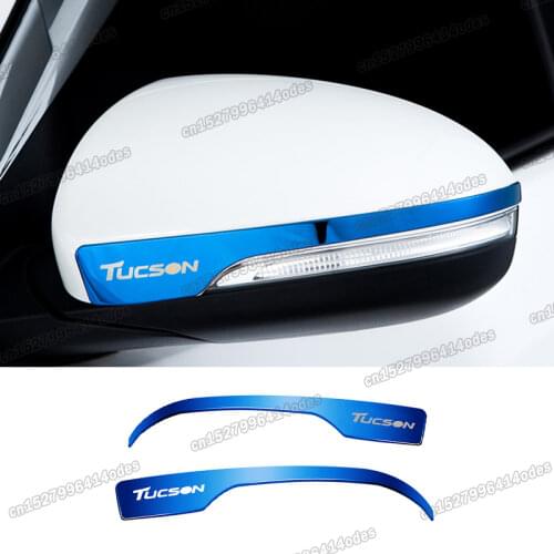 Lsrtw2017 Stainless Steel Car Rearview Strip Trims for Hyundai Tucson 2015 2016 2017 2018 2019 2020 Accessories Chrome