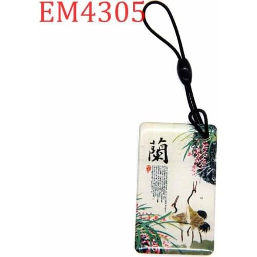125khz ID Rewritable Writable Orchid Pattern Keyfob Keychain Tags Waterproof Key Fobs Blank Card EM4305 EM4205 Access Control 1