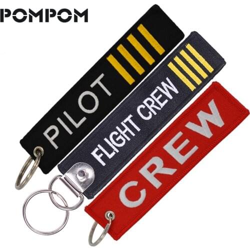 3 PCS/LOT Flight Crew Keychain Aviation Gifts for Pilot Key chain Embroidery Keychain Keying Crew Tag llaveros aviacion Jewelry