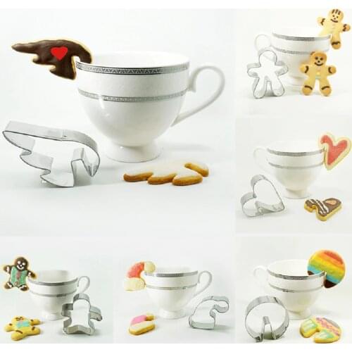 Teapot wings star gingerbread Man birds Metal cookie cutter shapes hanging cups reposteria biscuit pastry mould baking tools