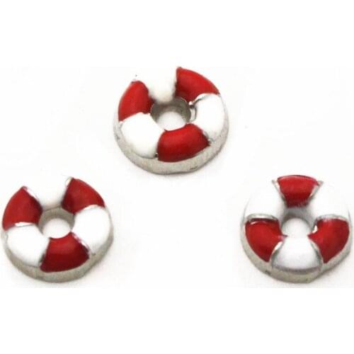 Hot selling 10pcs/lot life buoy Charms life ring Floating Charms for Floating Memory charms Lockets DIY Jewelry