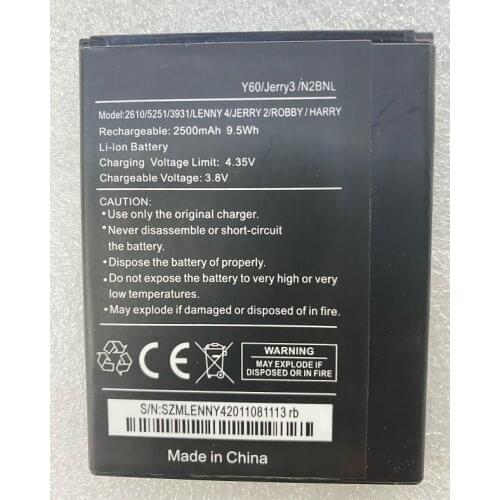 HST New Battery 2500mAh Battery For Wiko 2610 5251 3931 Lenny Jerry 2 Robby Happy Y60 Jerry3 N2BNL Mobile Phone Batteries