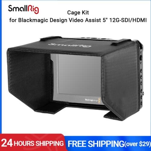 SmallRig Cage with Sun Hood and HDMI Clamp for Blackmagic Design Video Assist 5" 12G-SDI/HDMI 2725