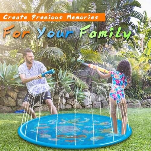 1.7m Water Mat Children Baby PVC Outdoor Beach Play Game Inflatable Hand-eye Spray Water Cushion Mat Toys Water spray mattress