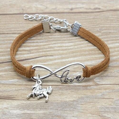 Minimalist Infinity Love Best Friends Friendship Gift Infinity Love Horses Horse Charm Suede Leather Bracelets for Women