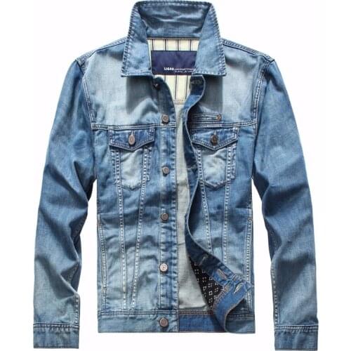 Male denim jacket light blue jeans jacket for men retro jaqueta jeans masculino 2018 autumn winter clothes men Slim denim coat
