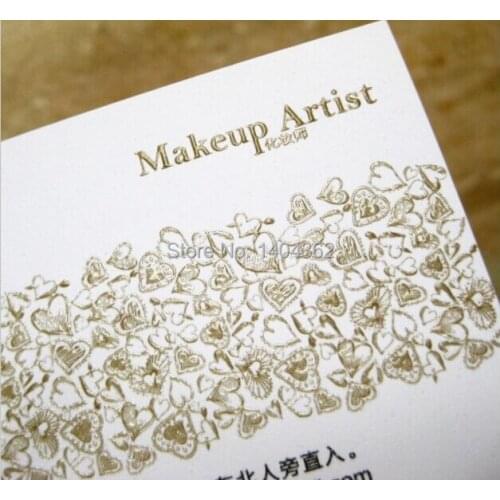 Custom 500pcs Paper business card - 320g Shell Paper Crystal word Business Cards Business Card Printing