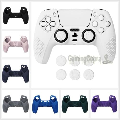 3D Studded Edition Anti-slip Silicone Cover Skin Soft Rubber Case Protector with 6 Thumb Grip Caps for PS5 Wireless Controller