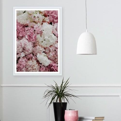 Pink Hydrangea Flower Posters and Prints Nordic Blooms Canvas Painting Floral Wall Art Pictures For Living Room Home Decoration