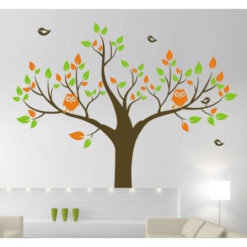 Owl Tree Birds Removable Wall Stickers Kids Nursery Baby Room Vinyl Decals Artistic Design Wallpaper New Arrivals Mural SA381