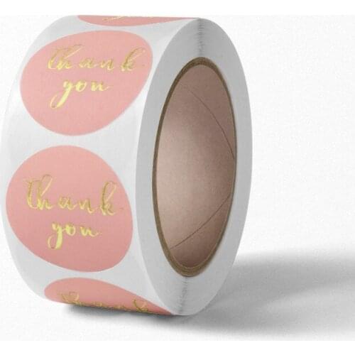 Thank You Stickers 500pcs 1 inch Pink Envelope Seal Labels for Business Wedding Baking Packaging Kids Toy Gift Sticker
