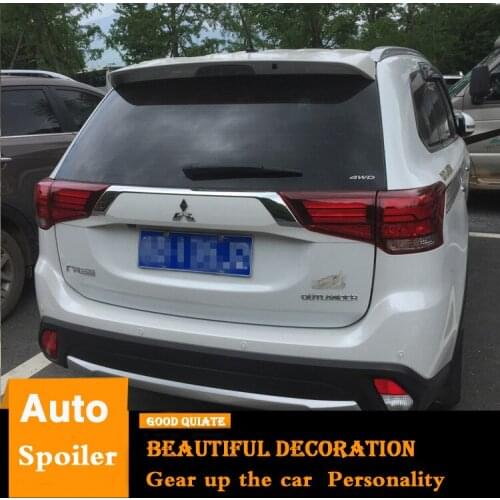 For Mitsubishi Outlander Spoiler 2014 2015 2016 ABS Material Car Rear Wing Primer Color Trunk Rear Spoiler Sport