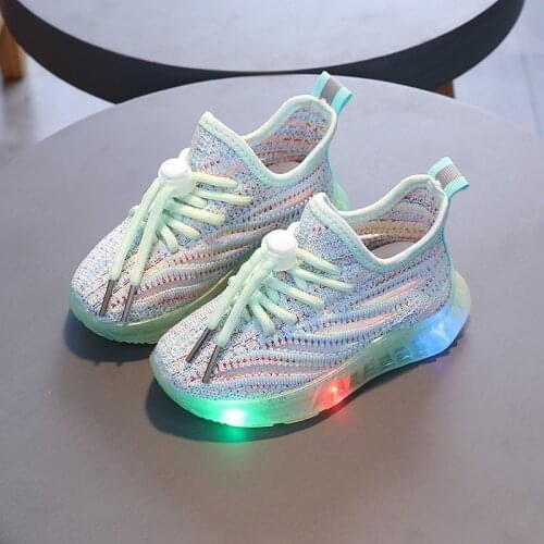 Size 21-30 Lighting Shoes for Kids Luminous 2021 Shoes Children Boys Air Mesh Breathable Sneakers buty swiecace dla dziewczynek